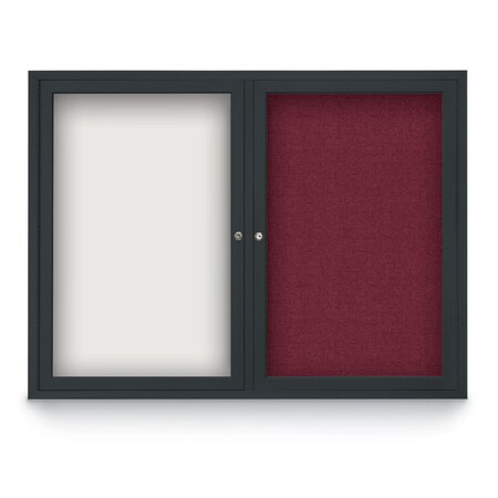 United Visual Products Corkboard, Ultramarine/Black, 72" X36" UV406-BLACK-ULTMAR